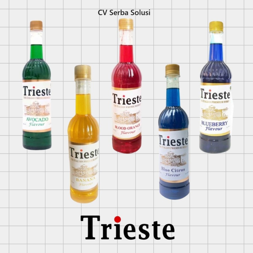 

Sirup Trieste All Variants 650ml - Caramel Vanilla Hazelnut Lychee Mango Syrup Trieste Halal - Coffee Premium Syrup Trieste