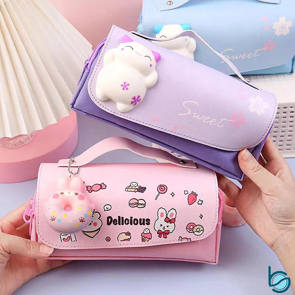 

KODE K5I9 Kotak pensil dekompresi perempuan lucuanakanak siswa berkapasitas besar dengan squishy multifungsi 3D Best Stationary