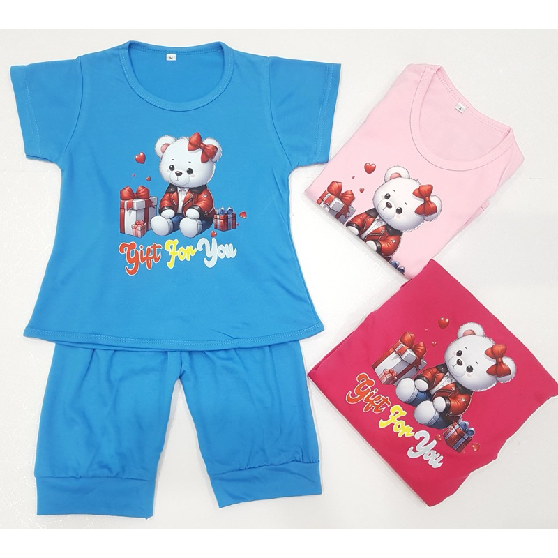BAJU STELAN  ANAK CEWEK BEAR/BAJU ANAK PEREMPUAN/BAJU ANAK CEWEK/STELAN ANAK CEWEK/BAJU ANAK UMUR 2-