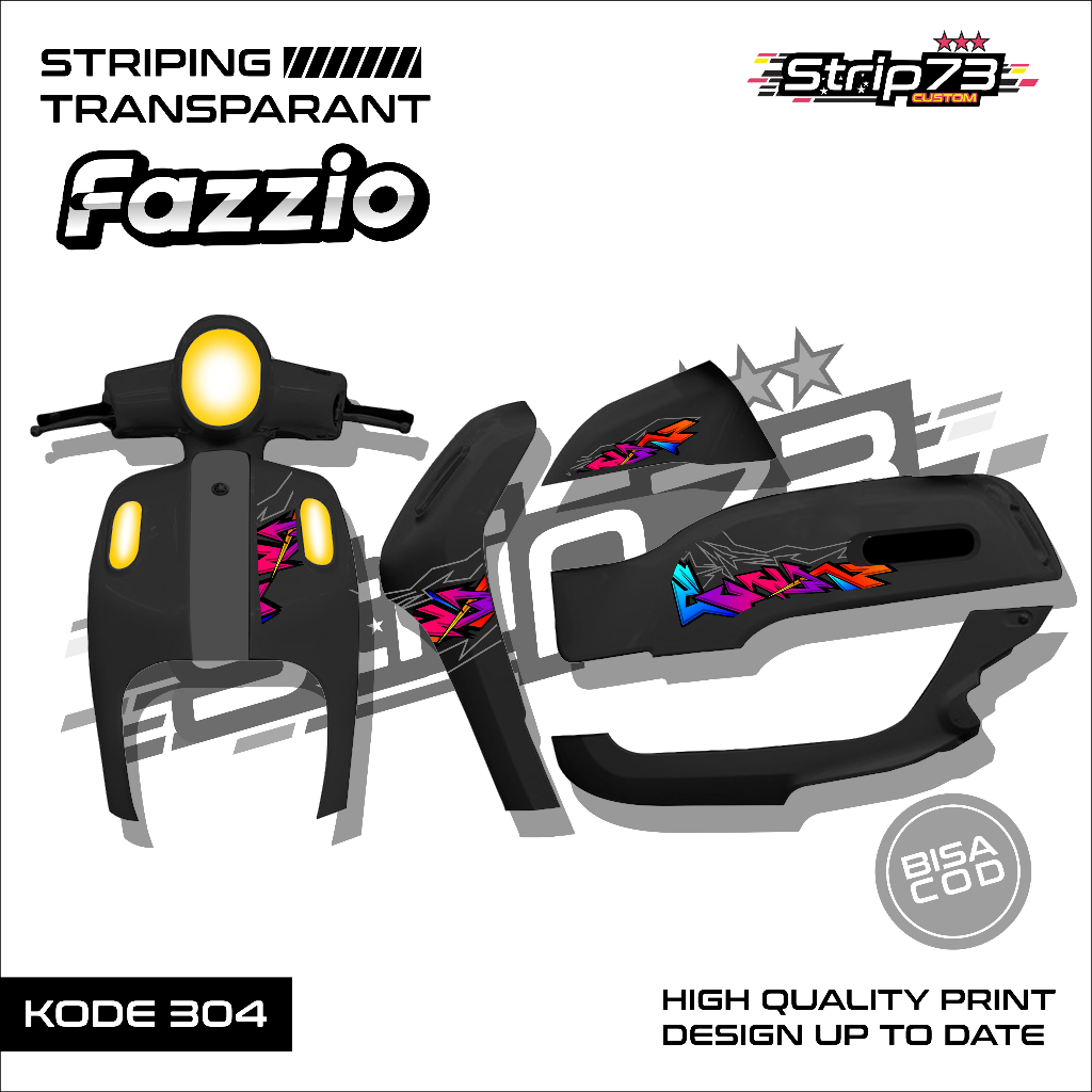 304 STRIPING TRANSPARAN YAMAHA FAZZIO - STRIPING TRANSPARAN YAMAHA FAZZIO PREMIUM GRAFIK