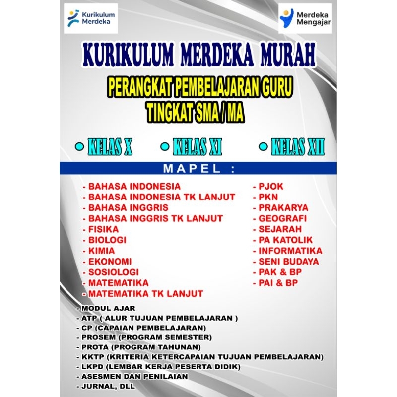 

Al Perangkat pembelajaran kurikulum merdeka Modul ajar SMA/MA