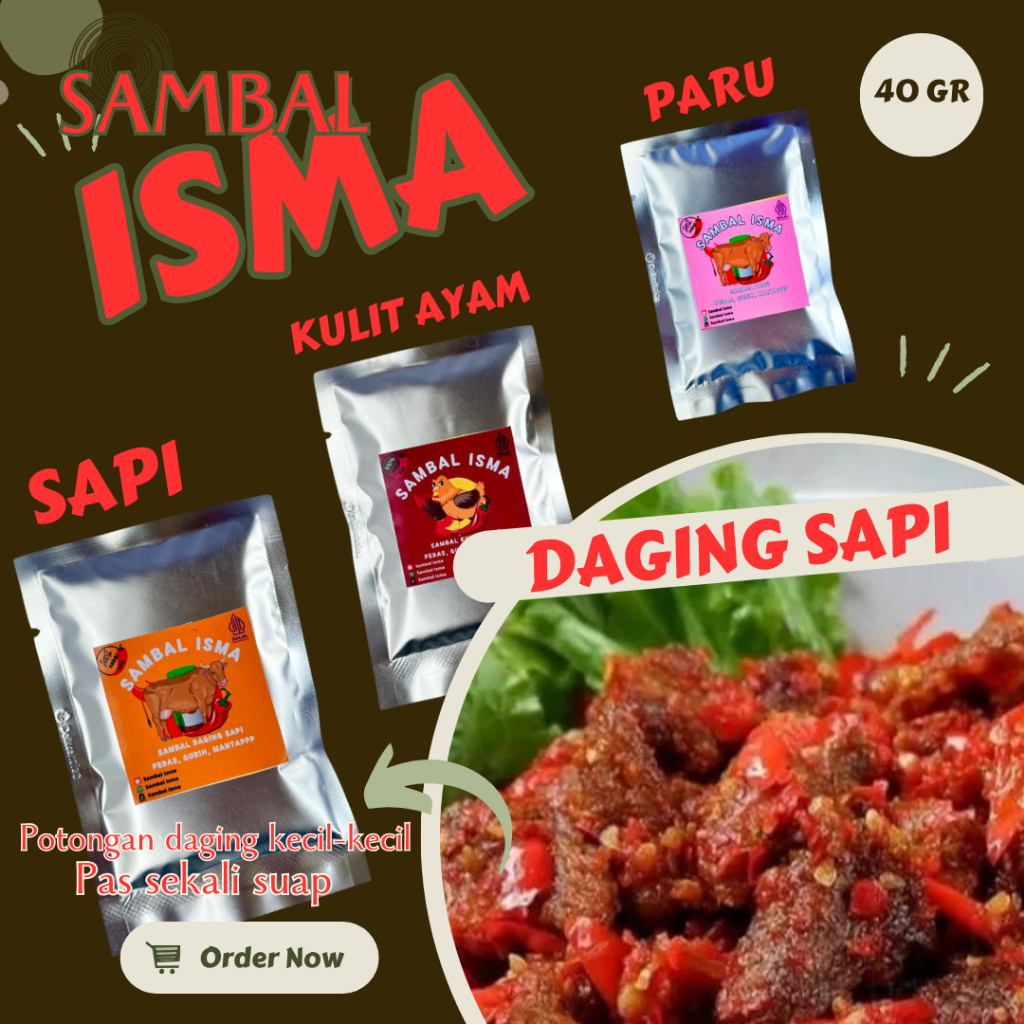 

Dendeng Sapi Paru Kulit Ayam Sambal Sachet 40 gr Puas Sekali Makan