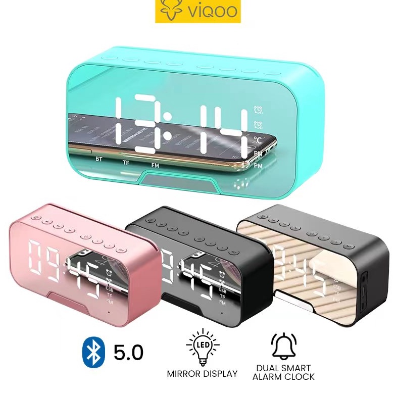 CODViqoo Speaker Bluetooth S1 5 Alarm LED Mirror Display Ultra Bass 2 Bluetooth Speaker Audio s C7R9