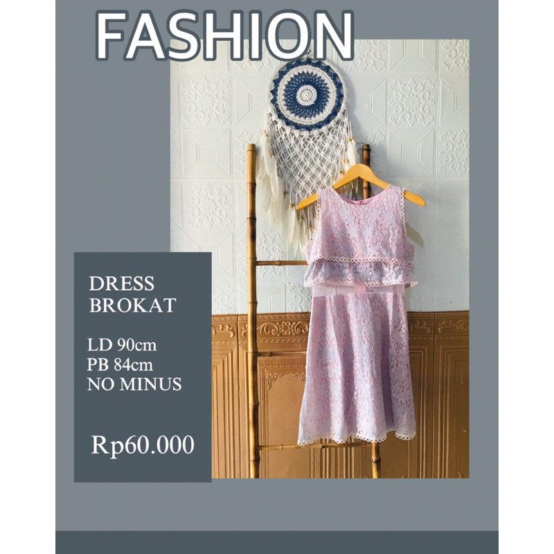Mini Dress Wanita Bahan Brokat Warna Kombinasi