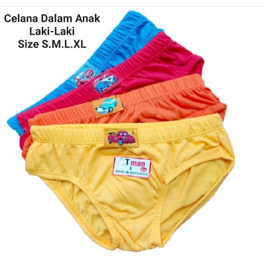 12 Pcs Celana Dalam Anak Laki-Laki Polos/CD Anak Cowok Polos/CD ANAK TK SD