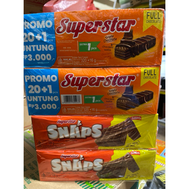 

SUPERSTAR WAFER TRIPLE COKLAT/SNAPS - 1 BOX