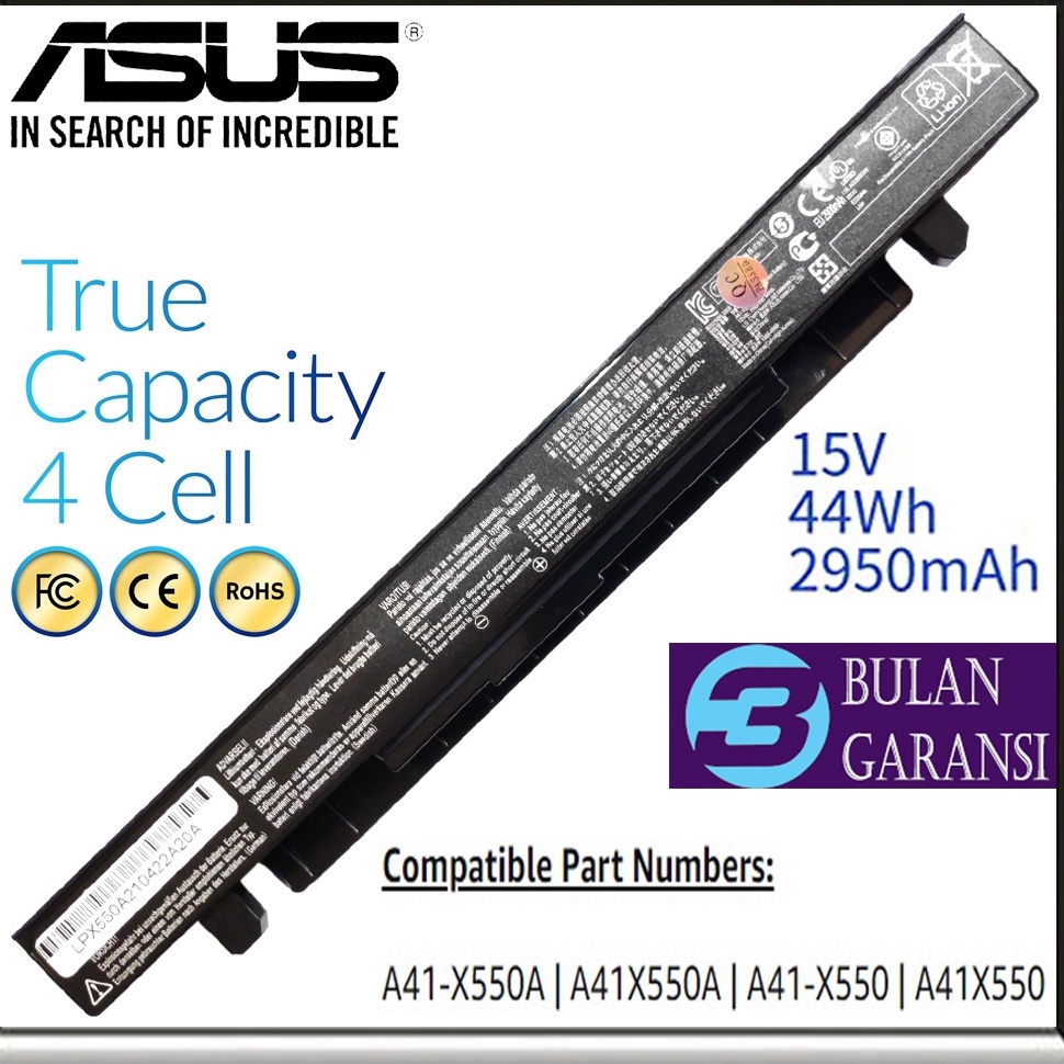 Baterai Batre Original Laptop Asus A41X55A X55 X55V X55VB X55VW X55VX A45 A45C A45CA A45CC A45L A45L