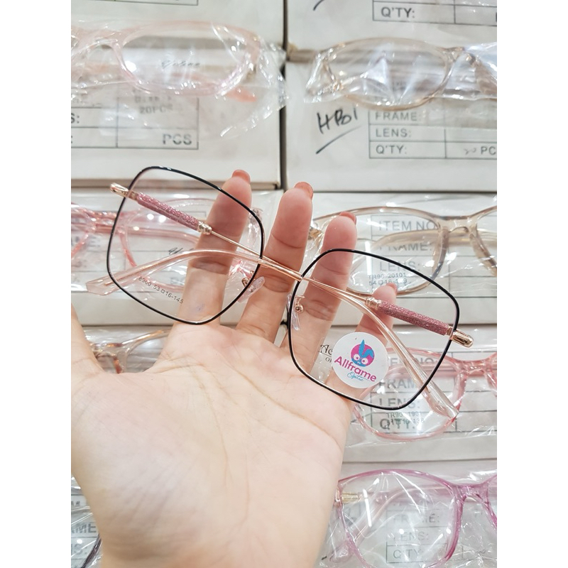 KACAMATA FASHION MINUS WANITA DENGAN GLITTER KODE 8960 ANTI RADIASI