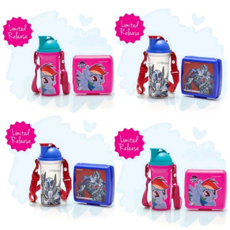 Transformer lunch set tupperware / little pony lunch set / kids lunch set /upin ipin lunch set tuppe