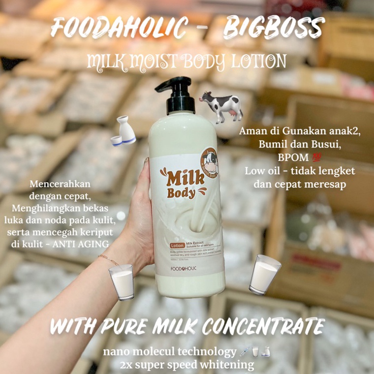 FOODAHOLIC BIG BOSS MILK BODY LOTION  LOTION SUSU WHITENING BPOM  m T2W6