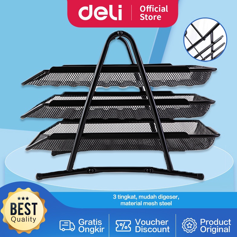 

Deli Rak Pengatur Dokumen File Document Tray 3 tier Mesh 35 278 275mm 129 gram E9181 r H6N5