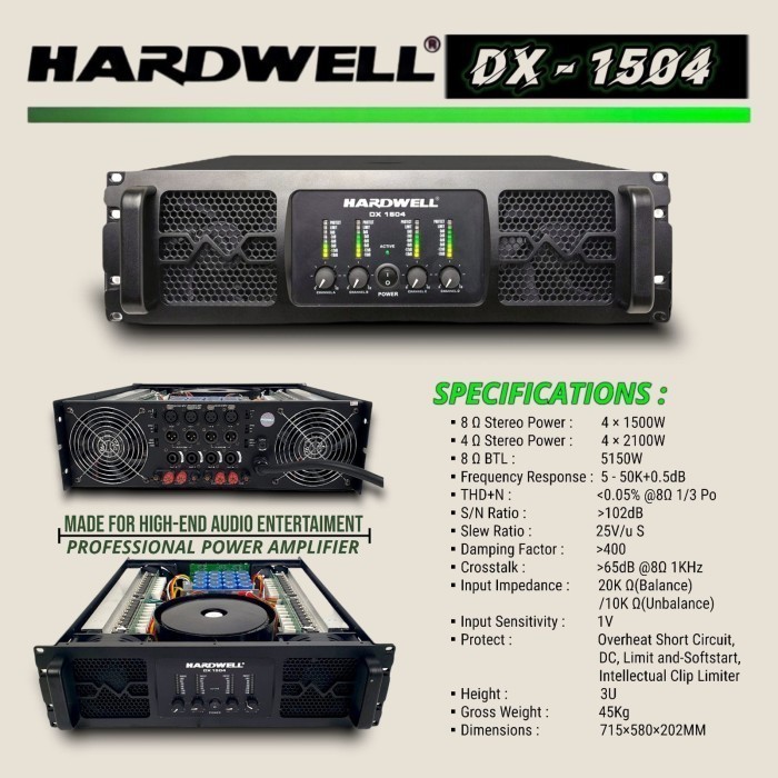 Power Amplifier 4 Channel Hardwell DX 1504 Original