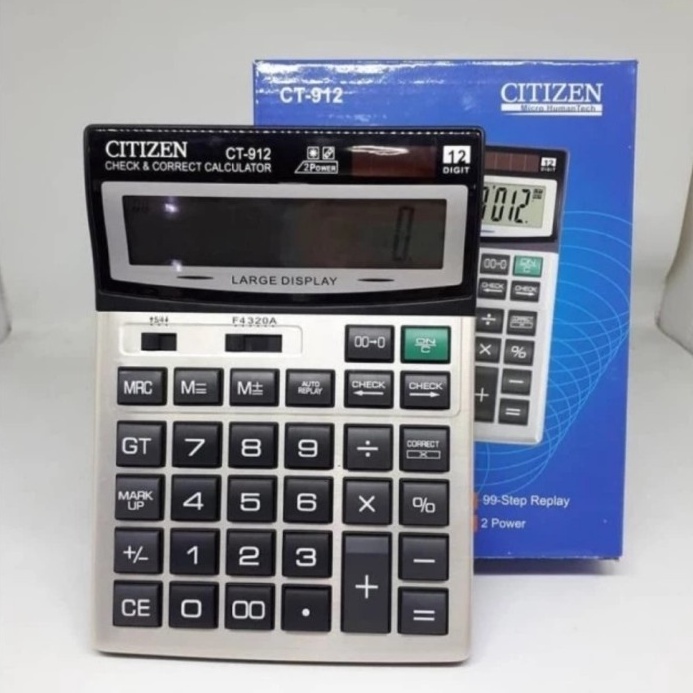 

NEW PROMO KALKULATOR CHECK CORRECT 12 Digit CITIZEN CT912 CALCULATOR MEJA DESKTOP CT912