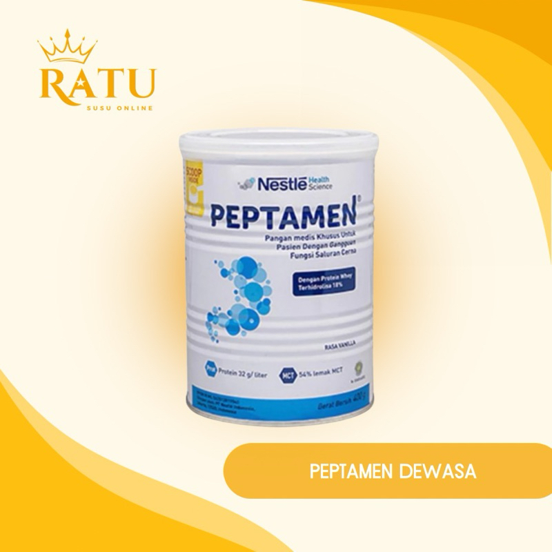 

NESTLE PEPTAMEN DEWASA - Nutrisi untuk Gangguan Saluran Cerna - 400 gram - Vanilla