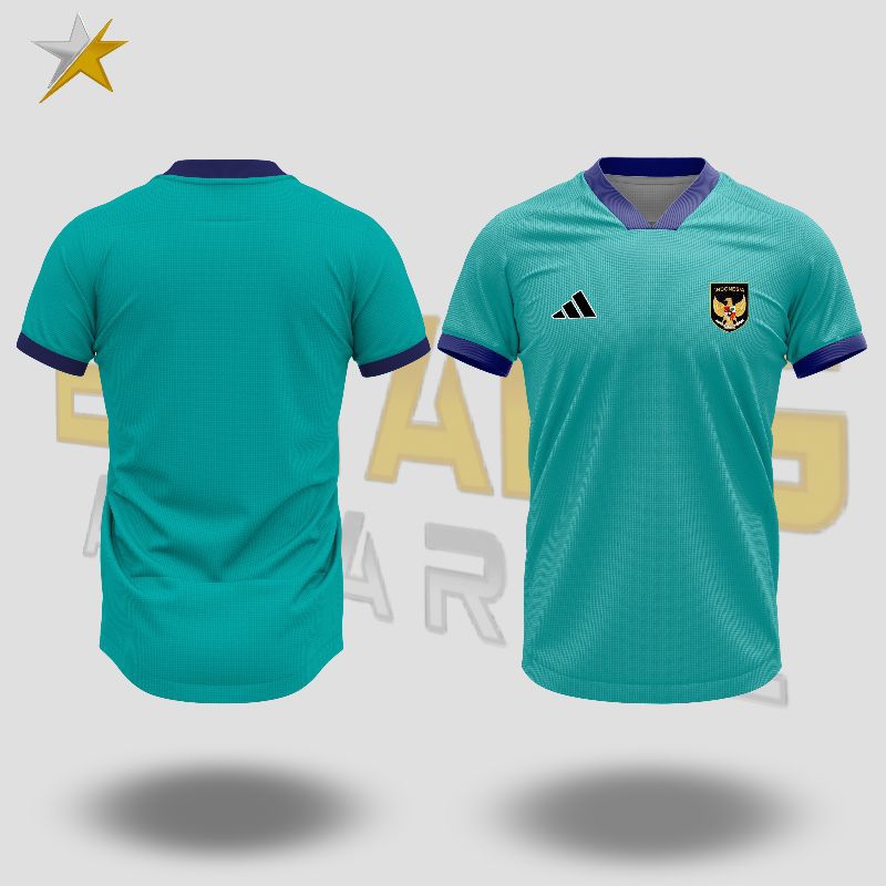 Kaos jersey polos kerah V-Kotak logo TPU/DTF