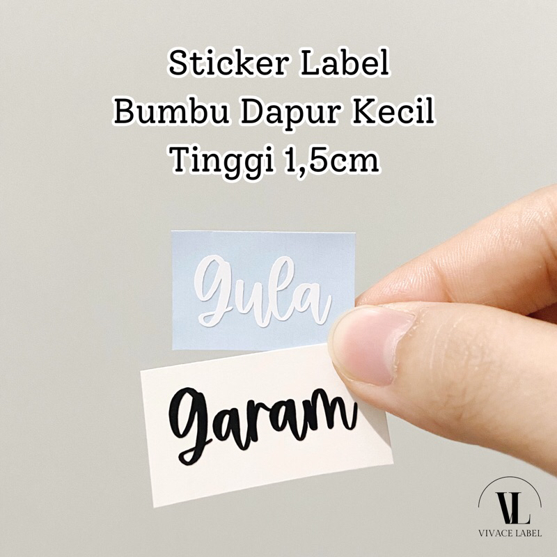 

[VIVACE] Cutting Sticker Label Bumbu Dapur TINGGI 1,5cm Waterproof Stiker