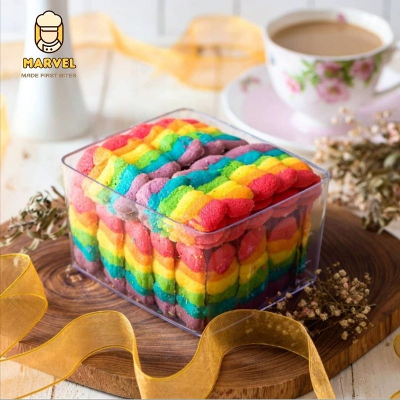 

Cookies Lidah Kucing Keju Coklat Pelangi Premium