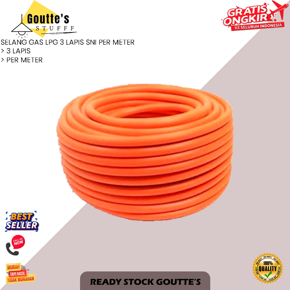 SELANG GAS LPG 3 LAPIS SNI PER METER