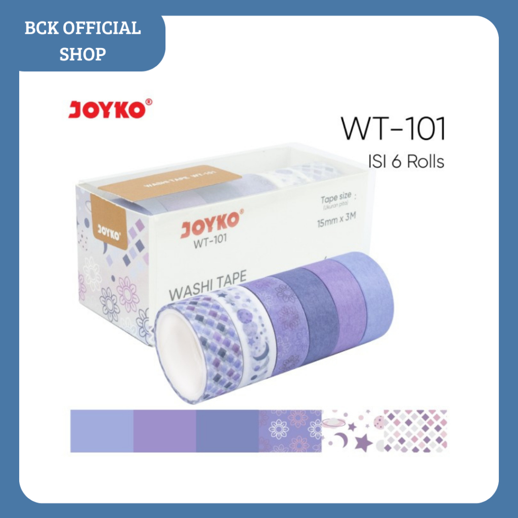 

Washi Tape Pita Perekat Selotip Kertas Warna WT-101 Joyko