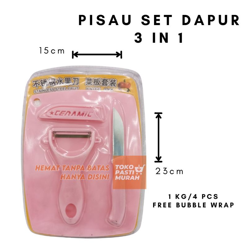 Pisau Set 3 in 1 Dapur Premium Grosir Super Tajam Knife Import Lengkap Gratis Ongkir Asli Kualitas T