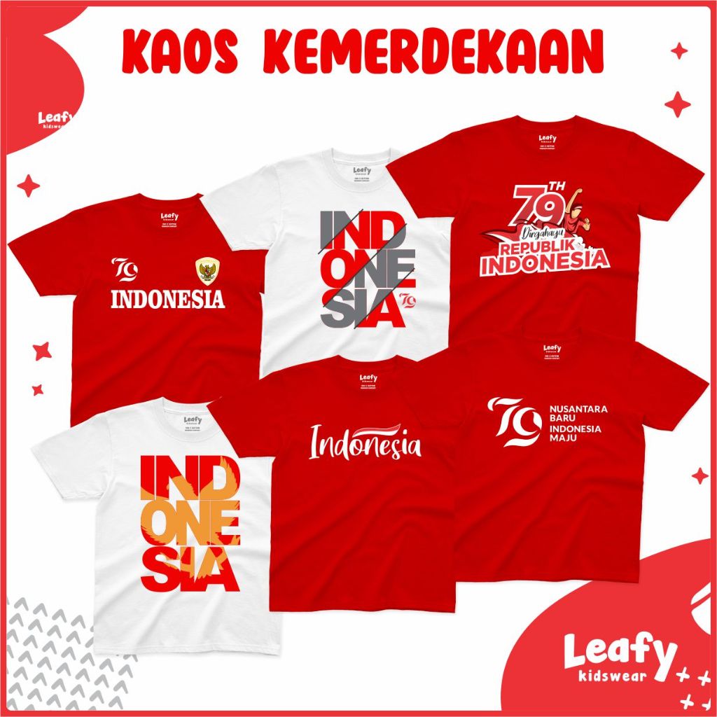 KAOS KEMERDEKAAN 79 KAOS ANAK KAOS DEWASA KAOS INDONESIA - Leafy Kidswear