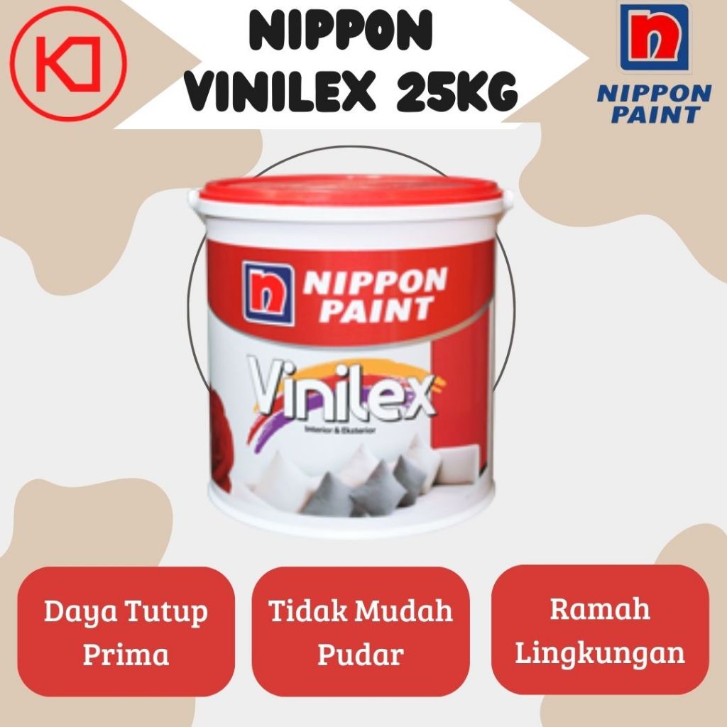 Nippon Paint Vinilex Cat Tembok 25kg (KHUSUS PENGIRIMAN INSTAN DALAM KOTA)
