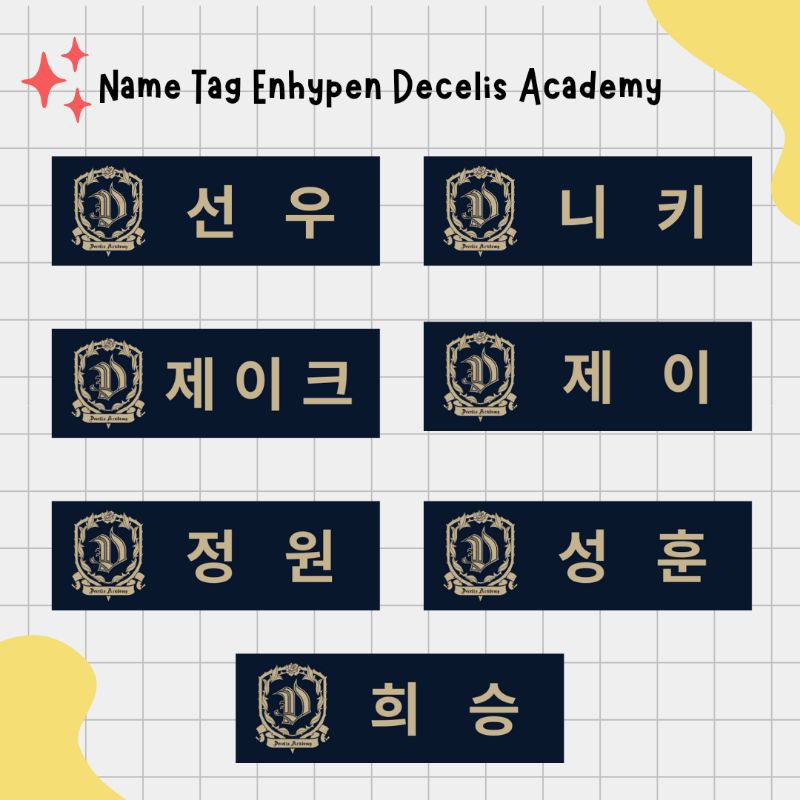 

Name Tag Enhypen Decelis Academy bisa custom [Free gift]