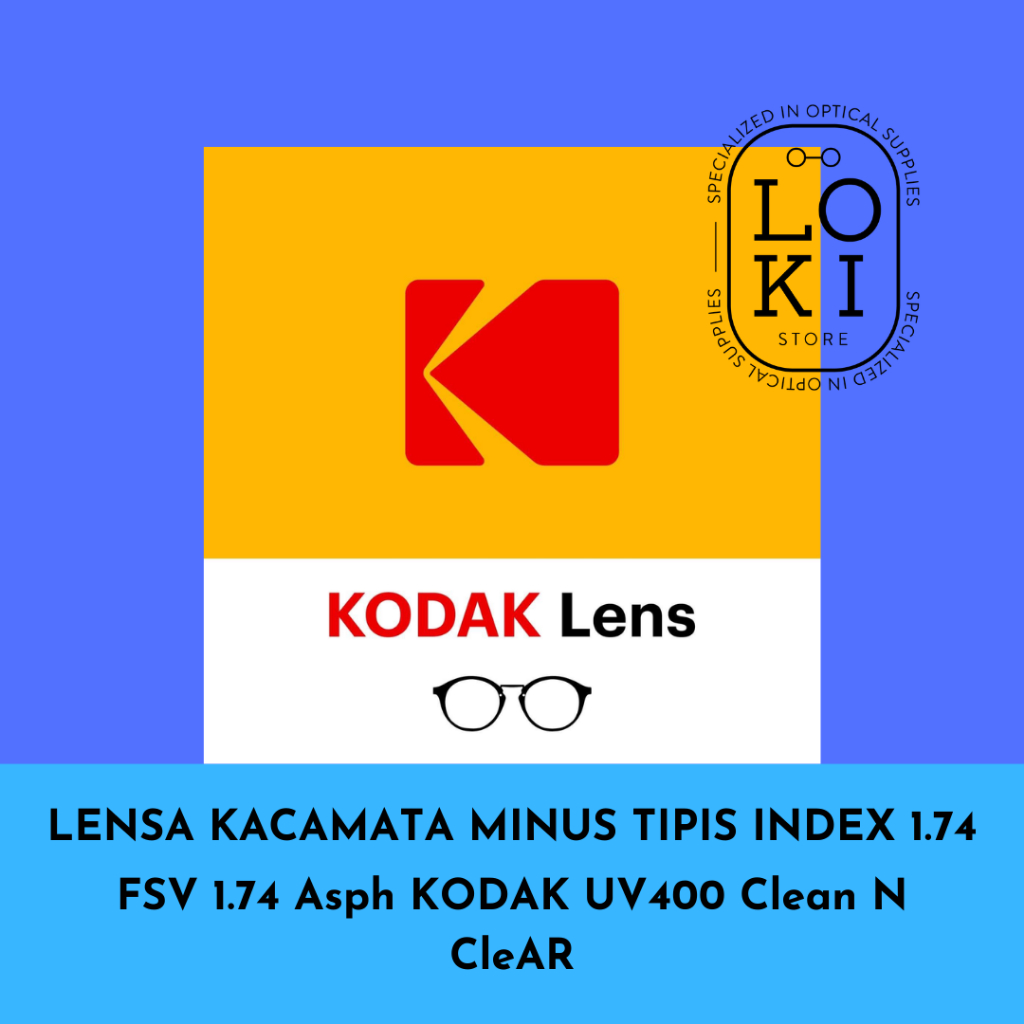 Lensa Kacamata Kodak Lens FSV 1.74 Asph UV400 Clean N CleAR | Lensa Paling Tipis