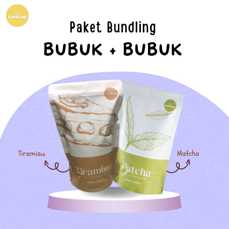 

Bundling Bubuk Minuman Rasa Tiramisu + Matcha Premium 500gr Terlaris / Cafelab