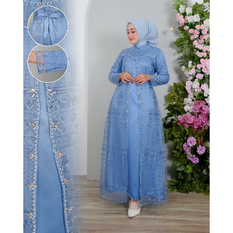 ready gamis dress sapto tile payet dalaman satin velvet