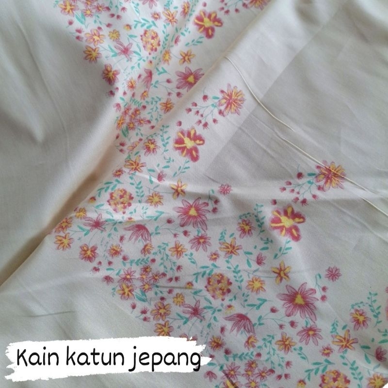 kain katun jepang motif bunga