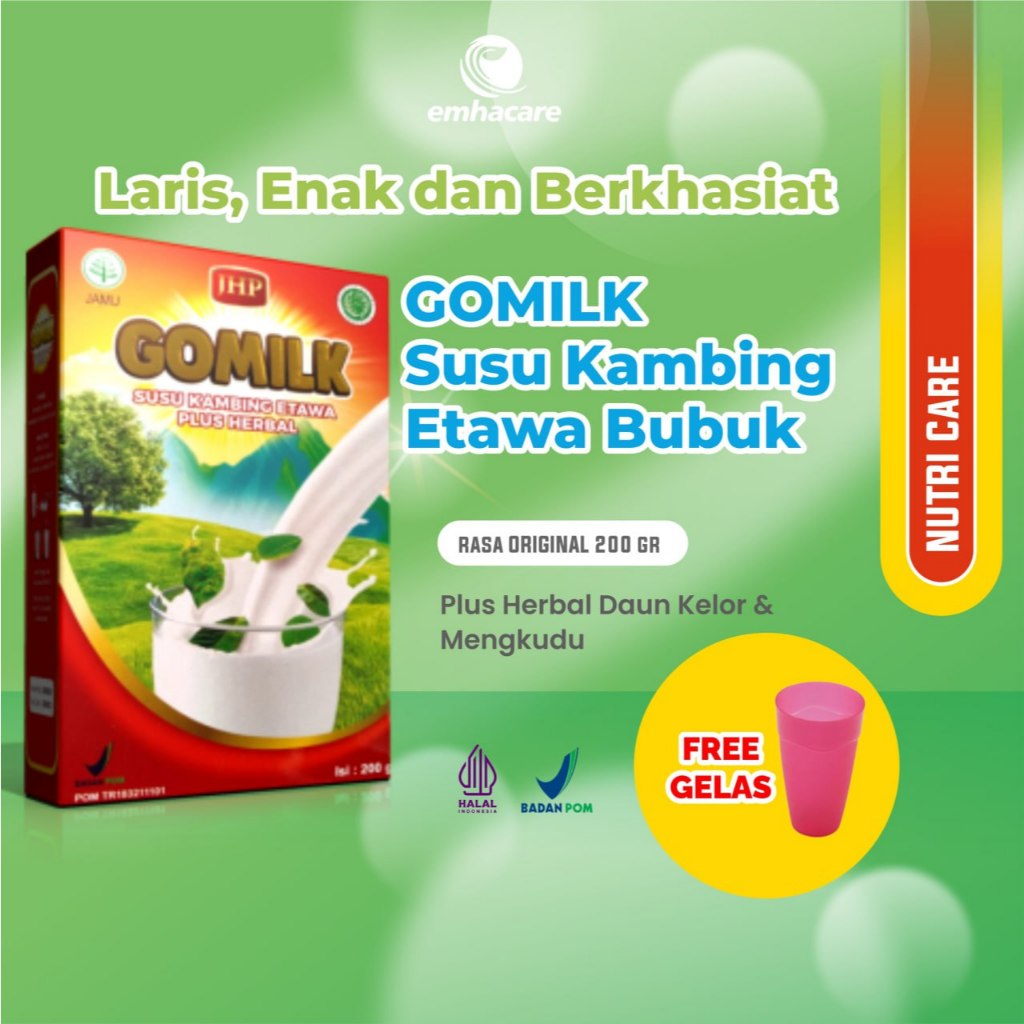 

[BELI 1 GRATIS HADIAH] [BELI 3 GRATIS GELAS CANTIK] COD Susu Kambing Etawa Gomilk Tambah Nafsu Makan