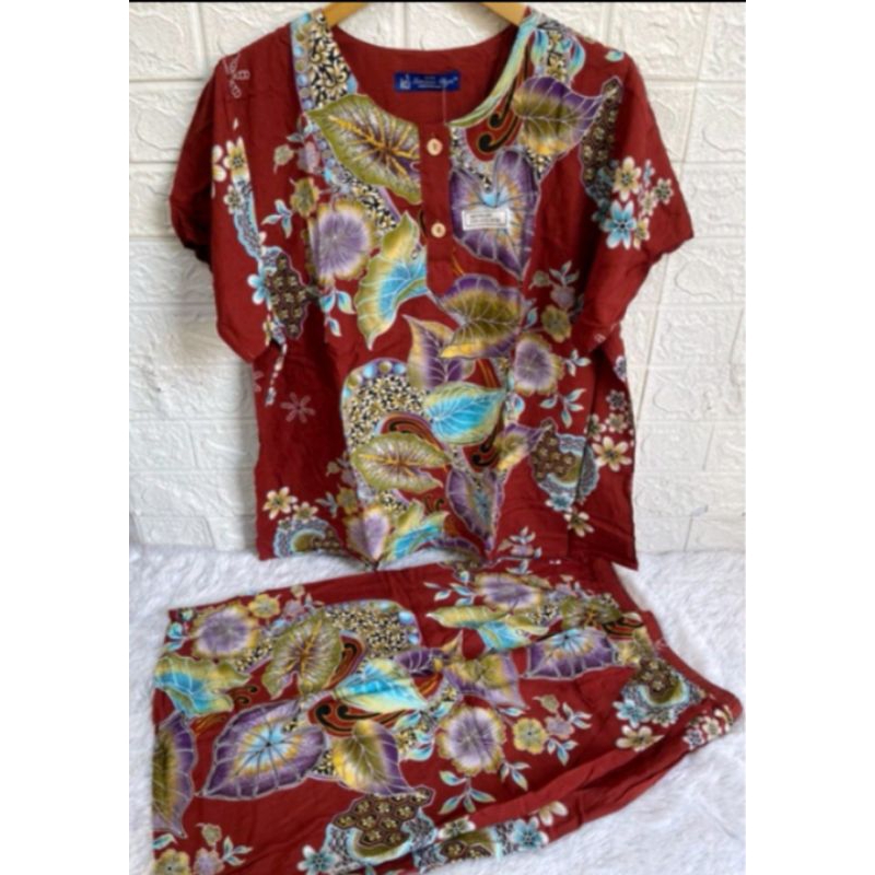 Setelan Daster / Baby Doll Batik Pendek Kencana Ungu