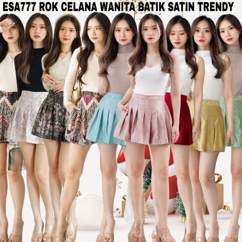 ROK CELANA MODERN/SKIRT BATIK INDONESIA/ROK WANITA/BAWAHAN BATIK SATIN SILK PRINTING ESA777