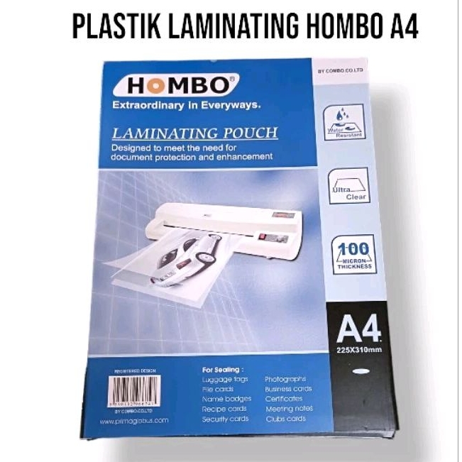 

plastik laminating laminasi hombo A4 / F4 (100 lembar)
