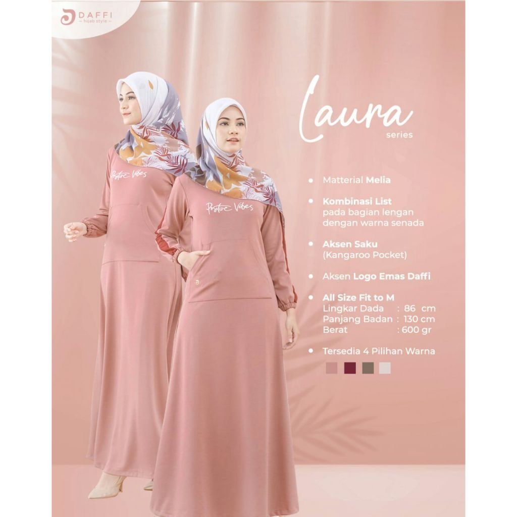 Gamis Daffi Laura Series gamis wudhu friendly berkualitas ORI Daffi