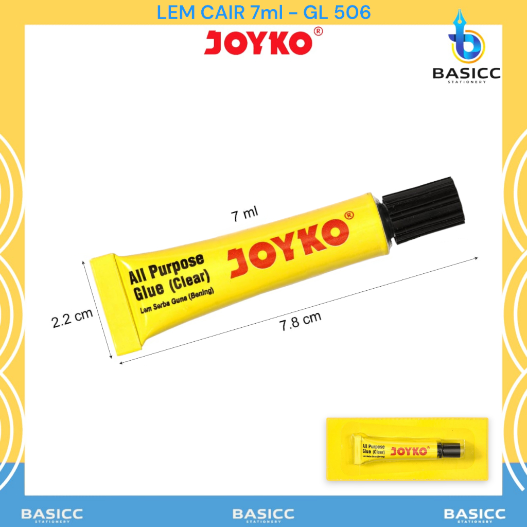 

Joyko Liquid Glue Lem Kertas Cair Kecil GL-506 7ml | @1Pcs