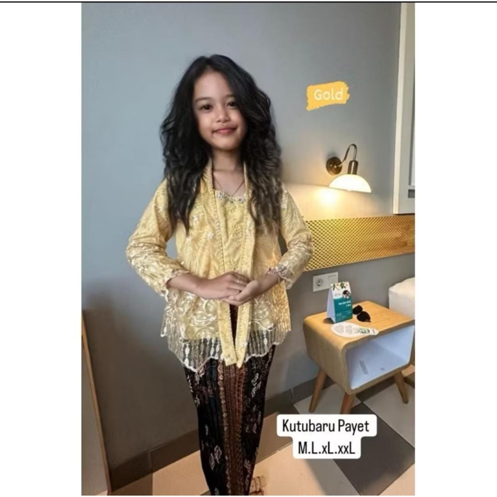STELAN DAN ATASAN KEBAYA KUTUBARU TILE MIX PAYET/KEBAYA ANAK