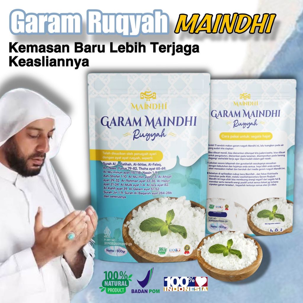 

Garam Maindhi 500 Gram Bonus Parfum, Tasbih dan Minyak Bidara