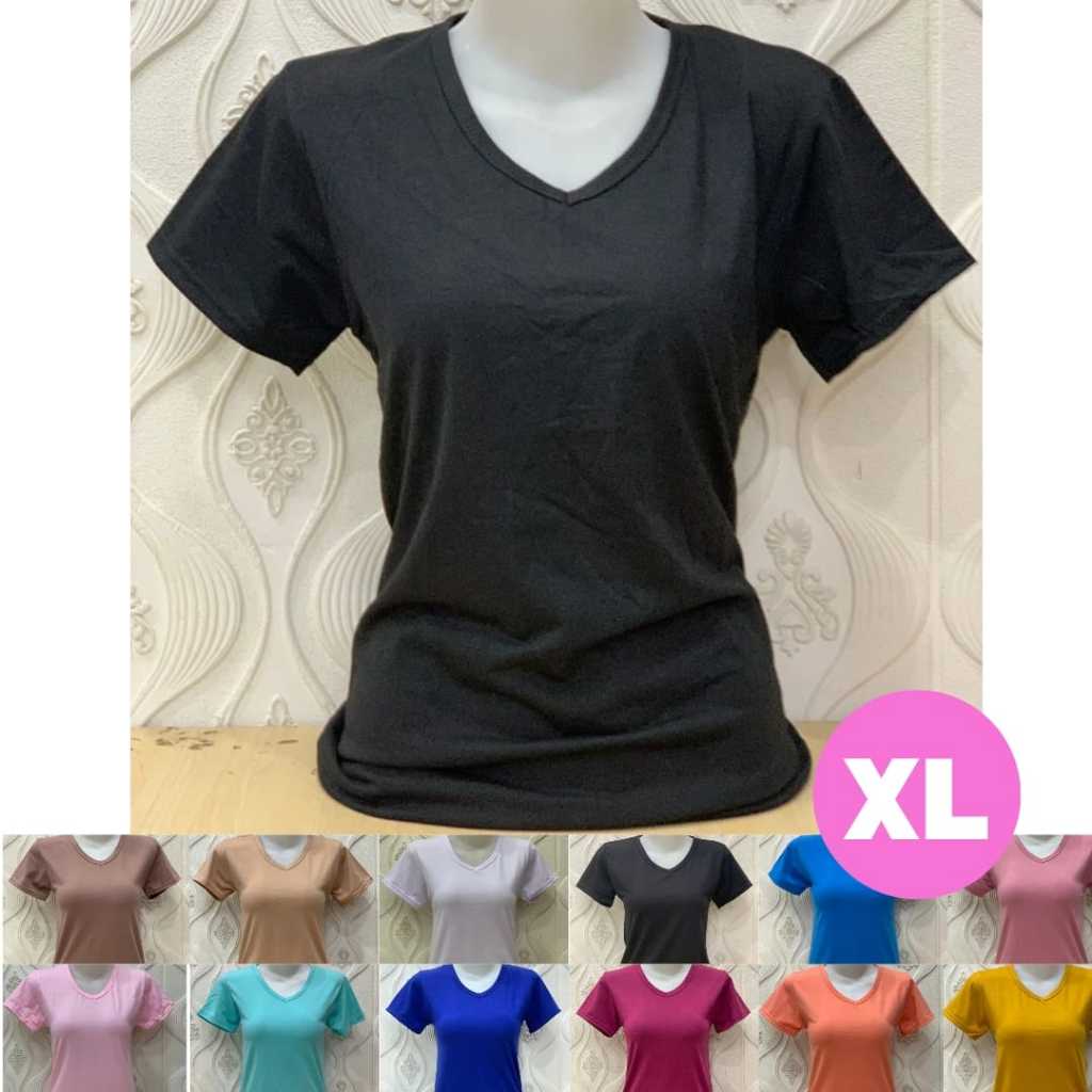 Kaos Polos Pendek Wanita V neck XL