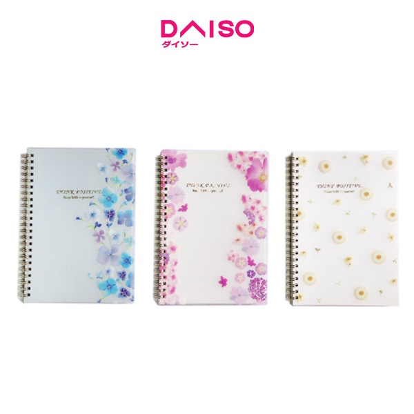 

Daiso Spiral Notebook-flower-A5-