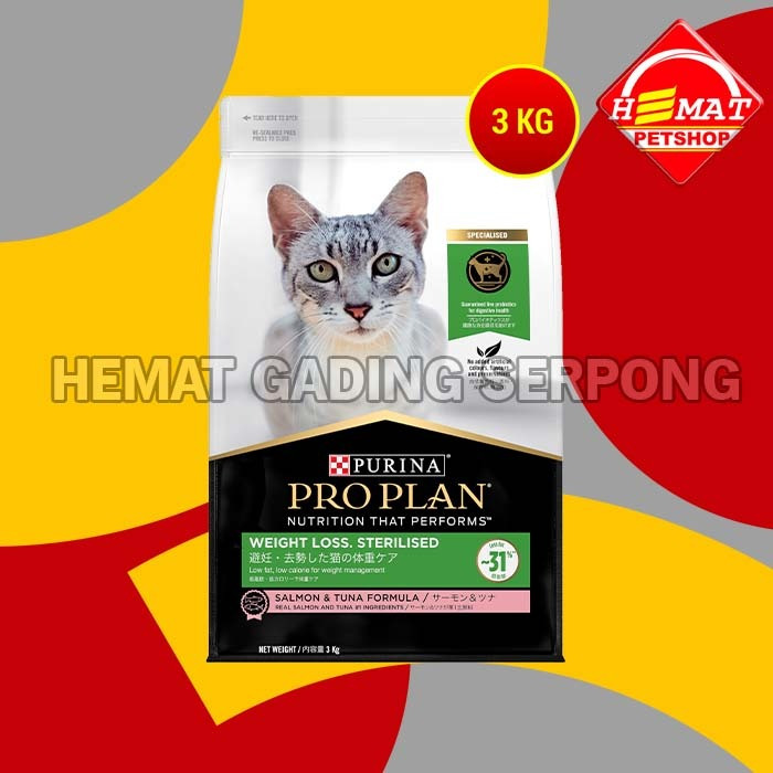 ProPlan Makanan Kucing Kebiri Obesitas Pro Plan Sterilised Salmon 3 KG