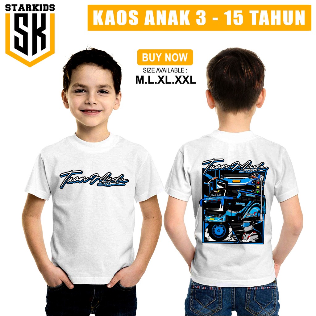 Kaos anak bus Tuan Muda Style katun combed 30s 3-15 tahun-Kaos busmania-Kaos Bus Basuri-Kaos Bus man