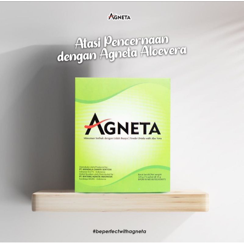 Agneta Aloevera Pelangsing Dan Penurun Berat Badan (3 Box Isi 15 Sachet ) BPOM Pria Wanita