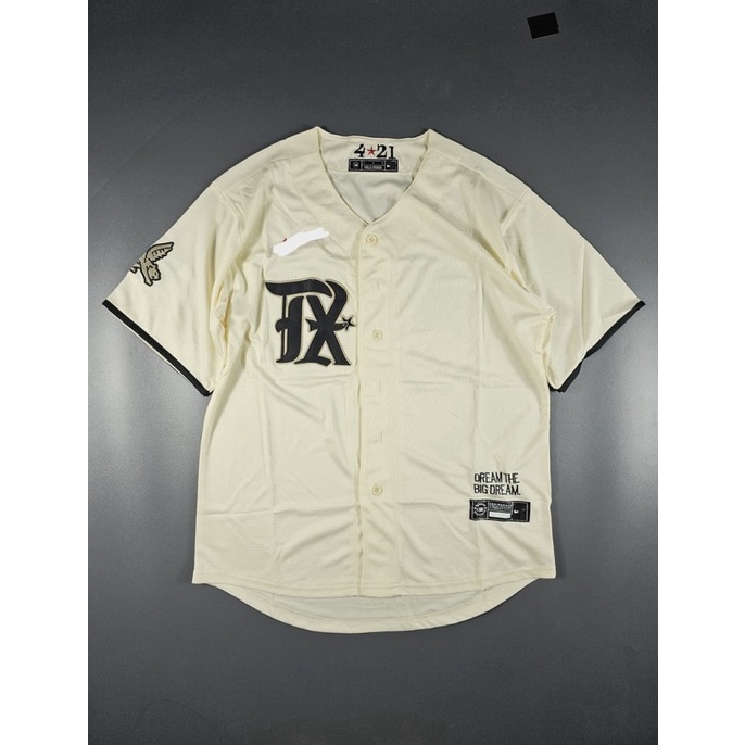 Baju Jersey Baseball MLB Texas Rangers Cream Import Quality KODE K7P8