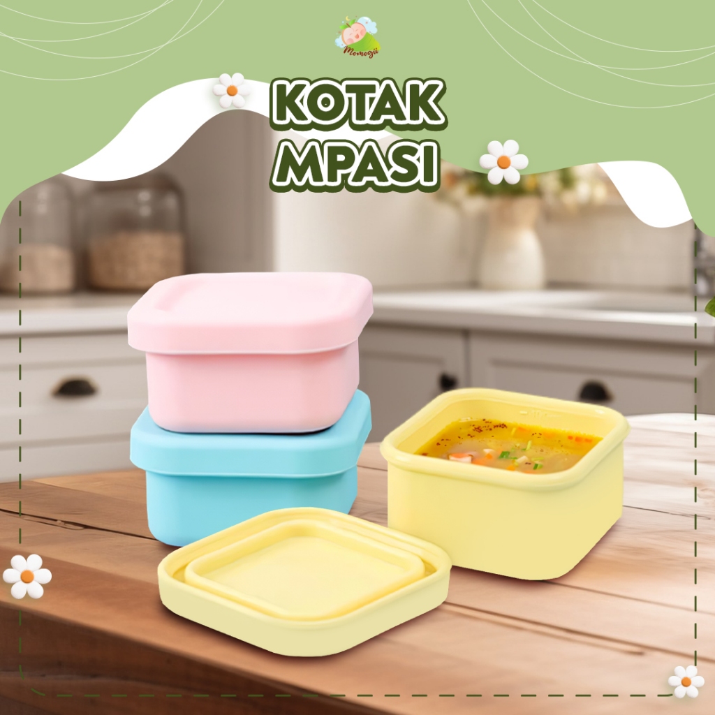 MOMOGII Wadah Mpasi Silikon Food Container Mpasi Tempat Kotak Mpasi Penyimpanan Mpasi Baby Food Cont