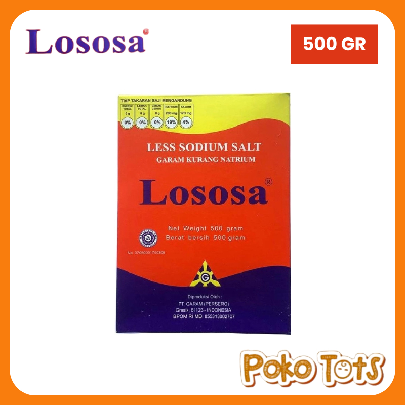 

Lososa Less Sodium Salt 500gr Garam Rendah Natrium Garam Diet Garam Sehat Lososa WHS