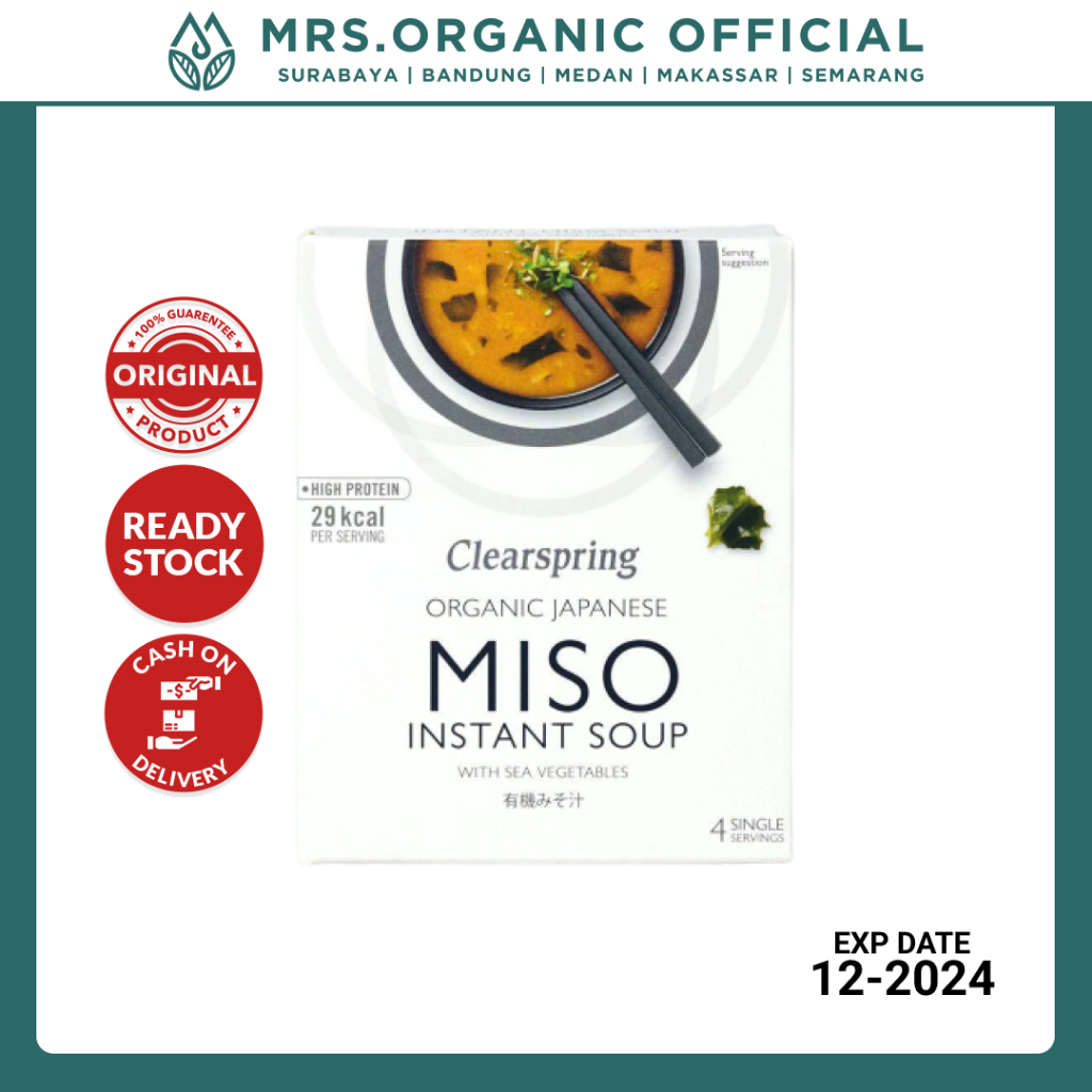 

Saus Saos Bumbu Masakan Instant Jepang Clearspring Organic Japanese Instant Miso Soup With Sea Vegetable (4x10 g)