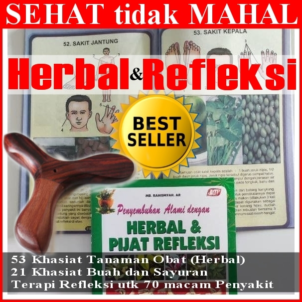 ALAT PIJAT REFLEKSI KAYU KAKI TIGA 3 IN 1 BUKU HERBAL & REFLEKSI , BUKU RAHASIA HIDUP SEHAT dan Panj