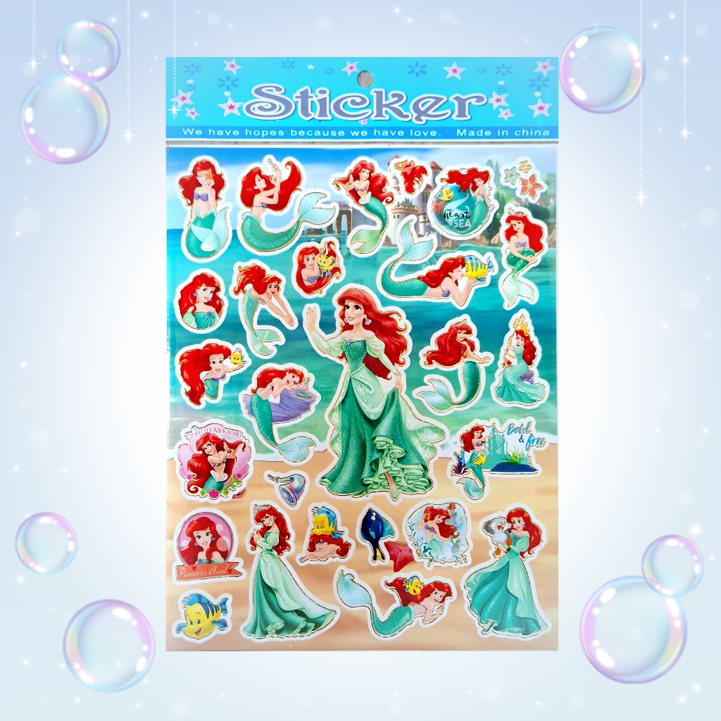 

[KH] Stiker Laser Gambar Tempel Laser Sticker Anak Karakter Kartun Disney Princess Ariel Mermaid